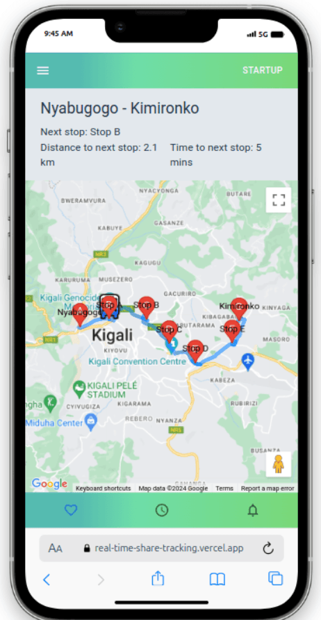 Realtime ride share tracking – screenshot 1